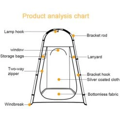 TANCYCO Tente De Camping En Plein Air Douche Portable Tentes De Bain Vestiaire Abri Anti-pluie Plage Toilette De Montagne (jaune Et Gris) 10 TANCYCO Tente De Camping En Plein Air Douche Portable Tentes De Bain Vestiaire Abri Anti-pluie Plage Toilette De Montagne (jaune Et Gris) -Tente de réception Soldes 66391452 4