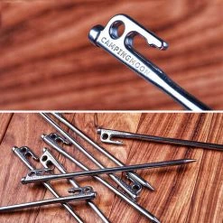 TANCYCO Piquets De Tente En Acier Robuste Avec Crochet Et Trou Pour Auvent De Tente De Camping En Plein Air (R40-6) -Tente de réception Soldes 66391455 4