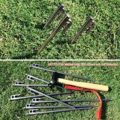 TANCYCO Piquets De Tente En Acier Robuste Avec Crochet Et Trou Pour Auvent De Tente De Camping En Plein Air (R40-6) -Tente de réception Soldes 66391455 5
