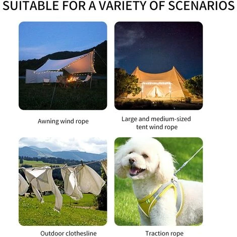 YIDOMDE 4m Cordes Réfléchissante Pour Tente,Cordes Pour Tente Réfléchissante,4 Mm Corde Ficelle Avec Poulie En Alliage De Zinc,Corde Tente Camping,Corde Camping Pour Camping Tente Bâche Randonnée Auvent,vert 5 YIDOMDE 4m Cordes Réfléchissante Pour Tente,Cordes Pour Tente Réfléchissante,4 Mm Corde Ficelle Avec Poulie En Alliage De Zinc,Corde Tente Camping,Corde Camping Pour Camping Tente Bâche Randonnée Auvent,vert - Image 3