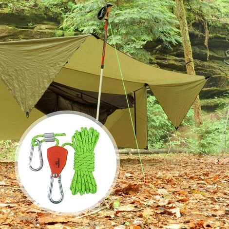YIDOMDE 4m Cordes Réfléchissante Pour Tente,Cordes Pour Tente Réfléchissante,4 Mm Corde Ficelle Avec Poulie En Alliage De Zinc,Corde Tente Camping,Corde Camping Pour Camping Tente Bâche Randonnée Auvent,vert 7 YIDOMDE 4m Cordes Réfléchissante Pour Tente,Cordes Pour Tente Réfléchissante,4 Mm Corde Ficelle Avec Poulie En Alliage De Zinc,Corde Tente Camping,Corde Camping Pour Camping Tente Bâche Randonnée Auvent,vert - Image 5