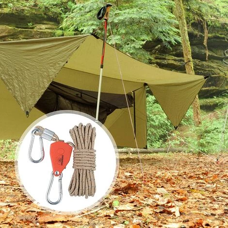 YIDOMDE 5m Cordes Réfléchissante Pour Tente,Cordes Pour Tente Réfléchissante,6 Mm Corde Ficelle Avec Poulie En Alliage De Zinc,Corde Tente Camping,Corde Camping Pour Camping Tente Bâche Randonnée Auvent,Kaki 4 YIDOMDE 5m Cordes Réfléchissante Pour Tente,Cordes Pour Tente Réfléchissante,6 Mm Corde Ficelle Avec Poulie En Alliage De Zinc,Corde Tente Camping,Corde Camping Pour Camping Tente Bâche Randonnée Auvent,Kaki – Image 2