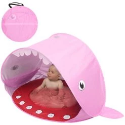 TANCYCO Tente De Camping En Plein Air Tente De Jeu Amusante Tente De Requin Sans Installation Pour Garçons Et Filles Tente De Plage Pour Bébé Tente De Terrain De Jeu Pour Enfants Pare-soleil De Plage Protection UV Avec Piscine Pour Camping Beach Backyard (Rose, T -Tente de réception Soldes 66645817 2
