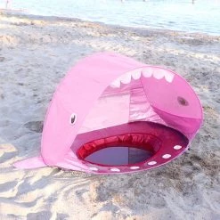 TANCYCO Tente De Camping En Plein Air Tente De Jeu Amusante Tente De Requin Sans Installation Pour Garçons Et Filles Tente De Plage Pour Bébé Tente De Terrain De Jeu Pour Enfants Pare-soleil De Plage Protection UV Avec Piscine Pour Camping Beach Backyard (Rose, T -Tente de réception Soldes 66645817 4