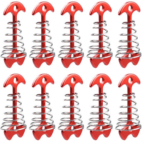 TANCYCO 10 Pièces En Alliage D'aluminium Tendeur De Corde De Tente Arête De Poisson Ressort Deckpeg Tente Auvent Ancre Pour Camping Pêche Randonnée 3 TANCYCO 10 Pièces En Alliage D'aluminium Tendeur De Corde De Tente Arête De Poisson Ressort Deckpeg Tente Auvent Ancre Pour Camping Pêche Randonnée
