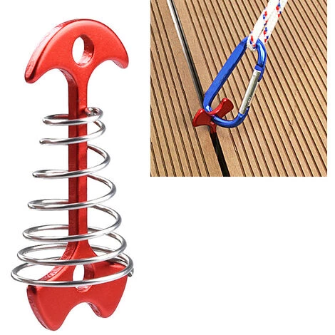 TANCYCO 10 Pièces En Alliage D'aluminium Tendeur De Corde De Tente Arête De Poisson Ressort Deckpeg Tente Auvent Ancre Pour Camping Pêche Randonnée 4 TANCYCO 10 Pièces En Alliage D'aluminium Tendeur De Corde De Tente Arête De Poisson Ressort Deckpeg Tente Auvent Ancre Pour Camping Pêche Randonnée – Image 2