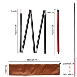 TANCYCO Poteau De Support De Tente Pliable Sections Multiples Poteaux De Tente De Camping En Alliage D'aluminium Pour Auvent De Porche Auvent Support De Pare-soleil -Tente de réception Soldes 66645853 4