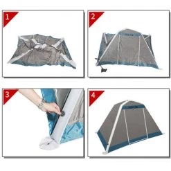 TANCYCO Tente Gonflable 2-3 Personnes Tente De Camping Pop-up Tente De Randonnée Extérieure Tente Moustiquaire Tente De Protection UV Tente Pare-soleil Auvent Pour La Maison Voyager Plage Cour Arrière Randonnée (Blanc) -Tente de réception Soldes 66645854 2