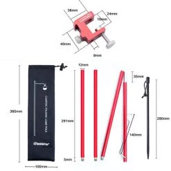 TANCYCO Tente D'extérieur Camping Lumière Rack Multifonctionnel Portable Pliant En Alliage D'aluminium Lampe Stand Camping Pêche Lumière Lampe Stand Amovible Lamp Pole Light Hanging Rack (Rouge) -Tente de réception Soldes 66645880 4