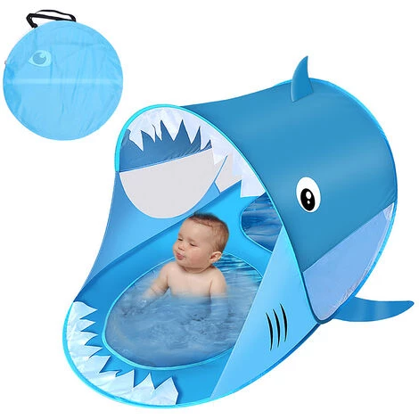 TANCYCO Tente De Camping En Plein Air Tente De Jeu Amusante Tente De Requin Sans Installation Pour Garçons Et Filles Tente De Plage Pour Bébé Tente De Terrain De Jeu Pour Enfants Pare-soleil De Plage Abri De Soleil Avec Piscine Pour Camping Beach Backyard (Bleu, 4 TANCYCO Tente De Camping En Plein Air Tente De Jeu Amusante Tente De Requin Sans Installation Pour Garçons Et Filles Tente De Plage Pour Bébé Tente De Terrain De Jeu Pour Enfants Pare-soleil De Plage Abri De Soleil Avec Piscine Pour Camping Beach Backyard (Bleu, - Image 2