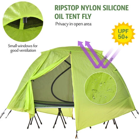 TANCYCO 4 Saisons 1 Personne Double Couche Tente De Randonnée Pliante Haute Et Basse Utilisation Tente De Camping Loin Du Sol Extérieur Moustiquaire Tente Pour La Maison Camping Randonnée Voyage Plage Arrière-cour Randonnée 5 TANCYCO 4 Saisons 1 Personne Double Couche Tente De Randonnée Pliante Haute Et Basse Utilisation Tente De Camping Loin Du Sol Extérieur Moustiquaire Tente Pour La Maison Camping Randonnée Voyage Plage Arrière-cour Randonnée - Image 3