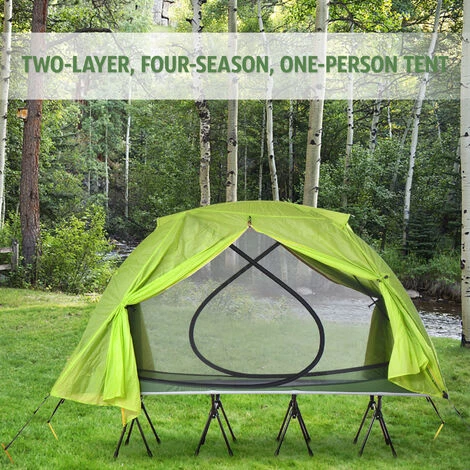 TANCYCO 4 Saisons 1 Personne Double Couche Tente De Randonnée Pliante Haute Et Basse Utilisation Tente De Camping Loin Du Sol Extérieur Moustiquaire Tente Pour La Maison Camping Randonnée Voyage Plage Arrière-cour Randonnée 7 TANCYCO 4 Saisons 1 Personne Double Couche Tente De Randonnée Pliante Haute Et Basse Utilisation Tente De Camping Loin Du Sol Extérieur Moustiquaire Tente Pour La Maison Camping Randonnée Voyage Plage Arrière-cour Randonnée - Image 5