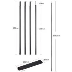 TANCYCO Extérieur Coupe-Vent Canopy Pole Barbecue Tent Hall Pole Canopy Support Iron Pole Suit 2m Randonnée Camping Tente Accessoires (Type2) -Tente de réception Soldes 66646018 2