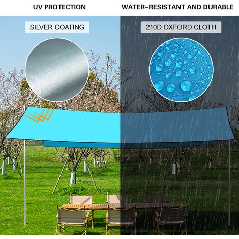 HAPPYSHOPPING Set Canopy, Bleu 300*295CM (avec Accessoires) 6 HAPPYSHOPPING Set Canopy, Bleu 300*295CM (avec Accessoires) – Image 4