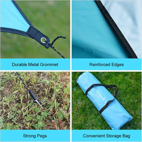 HAPPYSHOPPING Set Canopy, Bleu 300*295CM (avec Accessoires) 7 HAPPYSHOPPING Set Canopy, Bleu 300*295CM (avec Accessoires) – Image 5