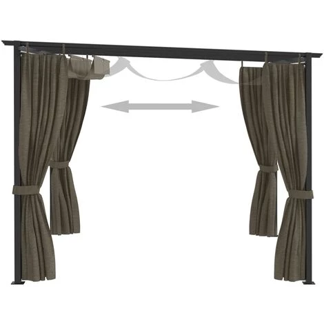 VidaXL Belvédère 4x3 M Taupe - Taupe 7 VidaXL Belvédère 4x3 M Taupe - Taupe - Image 5