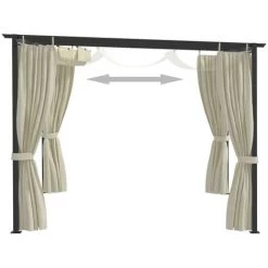 VidaXL Belvédère 4x3 M Crème - Crème -Tente de réception Soldes 66685399 5