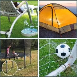 MODOU Lot De 8 Piquets De Trampoline En Acier Galvanisé Avec Crochet En T (noir) -Tente de réception Soldes 66741847 5