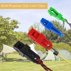 GRID COOL Clip De Tente Multifonctionnel Pinces De Tente En Plastique Clip De Bâche Pour L'extérieur Camping Activités Et Randonnée 12 Pièces (Multicolore) -Tente de réception Soldes 66757941 5