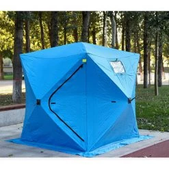 TANCYCO Tente De Pêche Sur Glace Isolée Coupe-vent Pour 3 à 4 Personnes Avec 2 Portes (bleu) 10 TANCYCO Tente De Pêche Sur Glace Isolée Coupe-vent Pour 3 à 4 Personnes Avec 2 Portes (bleu) -Tente de réception Soldes 66805876 4
