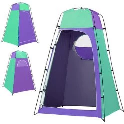 TANCYCO Tente D'abri De Confidentialité Portable Douche Extérieure Toilettes Vestiaire Tente Avec Fond Amovible Pour Camping Plage Photographie (violet Et Vert) -Tente de réception Soldes 66805900 2