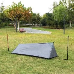 TANCYCO Tente De Randonnée Camping En Plein Air Sac De Couchage Tente Légère Pour Personne Seule Avec Filet (Gris) 10 TANCYCO Tente De Randonnée Camping En Plein Air Sac De Couchage Tente Légère Pour Personne Seule Avec Filet (Gris) -Tente de réception Soldes 66805995 4