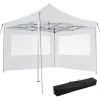 TECTAKE Tonnelle De Jardin Terrasse Pliante Autoportée Réglable 3 X 3 M Structure En Aluminium à 2 Parois Blanc + Sac De Transport - Blanc -Tente de réception Soldes 66851405 1
