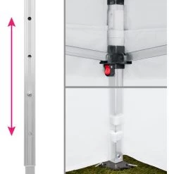 TECTAKE Tonnelle De Jardin Terrasse Pliante Autoportée Réglable 3 X 3 M Structure En Aluminium à 2 Parois Blanc + Sac De Transport - Blanc -Tente de réception Soldes 66851405 3