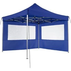 TECTAKE Tonnelle De Jardin Terrasse Pliante Autoportée Réglable 3 X 3 M Structure En Aluminium à 4 Parois Bleu + Sac De Transport - Bleu -Tente de réception Soldes 66852133 3