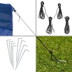 TECTAKE Tonnelle De Jardin Terrasse Pliante Autoportée Réglable 3 X 3 M Structure En Aluminium à 4 Parois Bleu + Sac De Transport - Bleu -Tente de réception Soldes 66852133 5