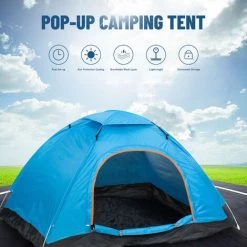 TANCYCO Tente De Camping Pliante Pour 2 Personnes Avec Sac De Transport Installation Facile Pour Les Week-ends En Plein Air (2 Portes, Orange) -Tente de réception Soldes 66879134 4