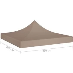 LES TENDANCES Toit De Tente De Réception 2x2 M Taupe 270 G/m² -Tente de réception Soldes 66926784 5