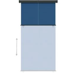 LES TENDANCES Auvent Latéral De Balcon 160x250 Cm Bleu -Tente de réception Soldes 66926959 4