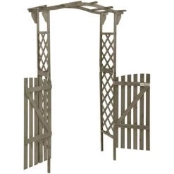 LES TENDANCES Pergola Avec Portail 116x40x204 Cm Gris Bois De Sapin Massif 9 LES TENDANCES Pergola Avec Portail 116x40x204 Cm Gris Bois De Sapin Massif -Tente de réception Soldes 66927097 3
