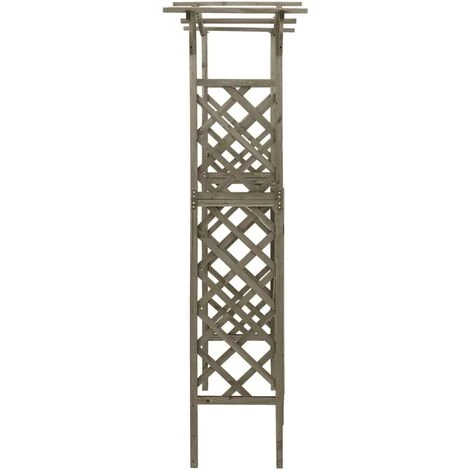 LES TENDANCES Pergola Avec Portail 116x40x204 Cm Gris Bois De Sapin Massif 6 LES TENDANCES Pergola Avec Portail 116x40x204 Cm Gris Bois De Sapin Massif - Image 4
