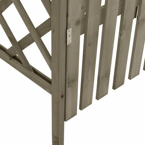 LES TENDANCES Pergola Avec Portail 116x40x204 Cm Gris Bois De Sapin Massif 7 LES TENDANCES Pergola Avec Portail 116x40x204 Cm Gris Bois De Sapin Massif - Image 5