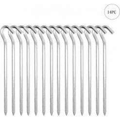 FLETéçA Clous En Aluminium Pour Auvent CampingClous Tente En Aluminium14 PièCes 18 Cm Piquets Tente Crochets Tente MéTal Piquets Aluminium Piquets Pour Sols Durs,IdéAl Pour Jardin,Camping,PêChe Et Tentes -Tente de réception Soldes 66961820 2