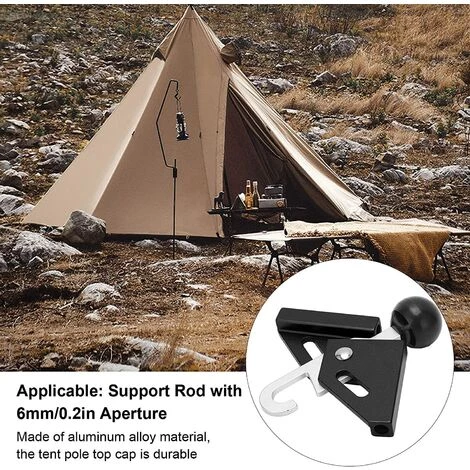 AOUGO Ensemble De Capuchon Supérieur De Poteau De Tente, Capuchon Supérieur De Tige D'auvent Support De Tente Simple Dé à Coudre Anti-crevaison Capuchon De Pointes De Poteau De Tente Pour Tente 5 AOUGO Ensemble De Capuchon Supérieur De Poteau De Tente, Capuchon Supérieur De Tige D'auvent Support De Tente Simple Dé à Coudre Anti-crevaison Capuchon De Pointes De Poteau De Tente Pour Tente - Image 3