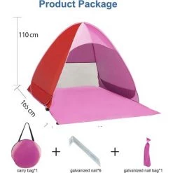 OCXIN Coquille De Plage, Tente De Plage Portable Extra Légère, Abri Solaire Pour 2-3 Personnes, Y Compris Sac De Transport Et Piquets De Tente, Protection UV, Tente De Plage Pour La Famille, La Plage, Le Jardin, Le Camping 8 OCXIN Coquille De Plage, Tente De Plage Portable Extra Légère, Abri Solaire Pour 2-3 Personnes, Y Compris Sac De Transport Et Piquets De Tente, Protection UV, Tente De Plage Pour La Famille, La Plage, Le Jardin, Le Camping -Tente de réception Soldes 66998432 2