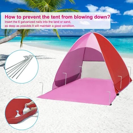 OCXIN Coquille De Plage, Tente De Plage Portable Extra Légère, Abri Solaire Pour 2-3 Personnes, Y Compris Sac De Transport Et Piquets De Tente, Protection UV, Tente De Plage Pour La Famille, La Plage, Le Jardin, Le Camping 5 OCXIN Coquille De Plage, Tente De Plage Portable Extra Légère, Abri Solaire Pour 2-3 Personnes, Y Compris Sac De Transport Et Piquets De Tente, Protection UV, Tente De Plage Pour La Famille, La Plage, Le Jardin, Le Camping - Image 3