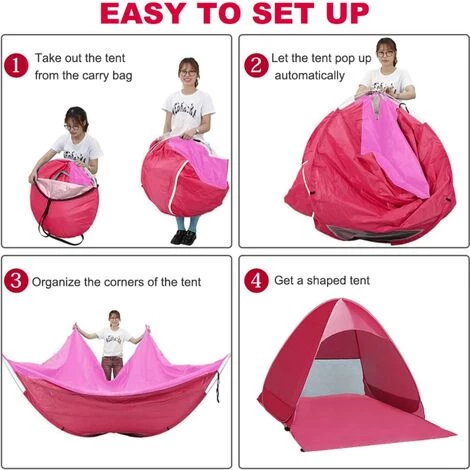 OCXIN Coquille De Plage, Tente De Plage Portable Extra Légère, Abri Solaire Pour 2-3 Personnes, Y Compris Sac De Transport Et Piquets De Tente, Protection UV, Tente De Plage Pour La Famille, La Plage, Le Jardin, Le Camping 7 OCXIN Coquille De Plage, Tente De Plage Portable Extra Légère, Abri Solaire Pour 2-3 Personnes, Y Compris Sac De Transport Et Piquets De Tente, Protection UV, Tente De Plage Pour La Famille, La Plage, Le Jardin, Le Camping - Image 5