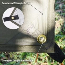 OCXIN Bâche, Bâche Pour Hamac, Bâche Imperméable 3m X 3m Avec Oeillets + 6 Piquets De Sol + 6 Cordes, Protection Pluie Protection Solaire Sous-couche Tente Hamac Pour Camping Extérieur -Tente de réception Soldes 66998437 3