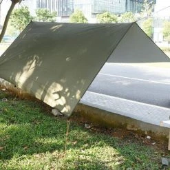 OCXIN Bâche, Bâche Pour Hamac, Bâche Imperméable 3m X 3m Avec Oeillets + 6 Piquets De Sol + 6 Cordes, Protection Pluie Protection Solaire Sous-couche Tente Hamac Pour Camping Extérieur -Tente de réception Soldes 66998437 4