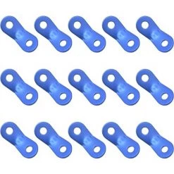LADACèE Tendeur De Corde, Tendeur De Corde Camping, 2 Trous Alliage D’Aluminium Ajusteur De Corde à Vent Tendure, Pour Tente Bâche Randonnée Camping, Bleu, 15 Pièces