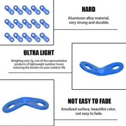 LADACèE Tendeur De Corde, Tendeur De Corde Camping, 2 Trous Alliage D’Aluminium Ajusteur De Corde à Vent Tendure, Pour Tente Bâche Randonnée Camping, Bleu, 15 Pièces -Tente de réception Soldes 67143904 3