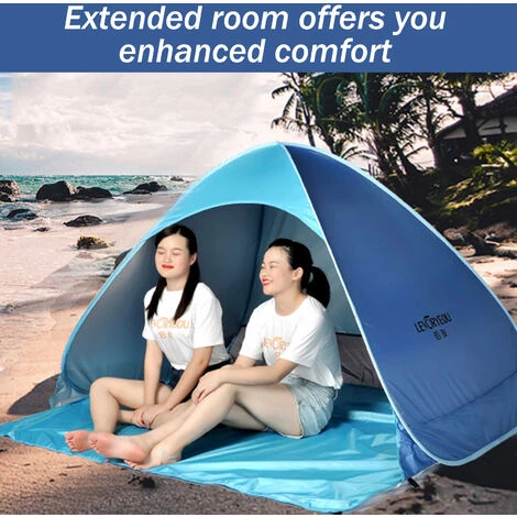 TANCYCO Tente De Camping En Plein Air Pop-up Fun-Play Tent Tente Instantanée Automatique Tente De Protection UV Auvent Pare-soleil Pour Camping Plage Arrière-cour (M, Bleu Ciel Et Bleu) 5 TANCYCO Tente De Camping En Plein Air Pop-up Fun-Play Tent Tente Instantanée Automatique Tente De Protection UV Auvent Pare-soleil Pour Camping Plage Arrière-cour (M, Bleu Ciel Et Bleu) – Image 3