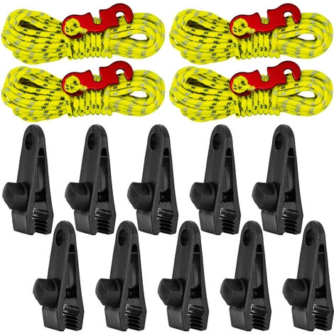 TANCYCO 10 Pcs Tente Auvent Pinces Clips Avec Guyline Cordons Ajusteur Tente Tendeurs Pour Tente Randonnée Camping Sac à Dos 4 TANCYCO 10 Pcs Tente Auvent Pinces Clips Avec Guyline Cordons Ajusteur Tente Tendeurs Pour Tente Randonnée Camping Sac à Dos - Image 2