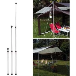 TANCYCO épaissir Les Tiges De Support De Tente En Alliage D'aluminium Réglables Pour Abri De Plage, Bache, Auvent, Poteaux De Rechange, Accessoires Pour Camping, Randonnée, Randonnée (argent, 2 Pièces) -Tente de réception Soldes 67145027 5