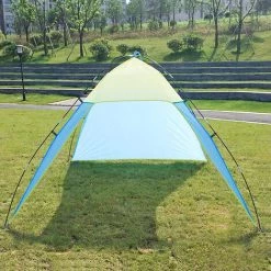 TANCYCO Tente De Plage Voyage En Plein Air Protection UV Abri Pare-soleil Pour Camping Randonnée Pêche (bleu Et Jaune) -Tente de réception Soldes 67145043 5