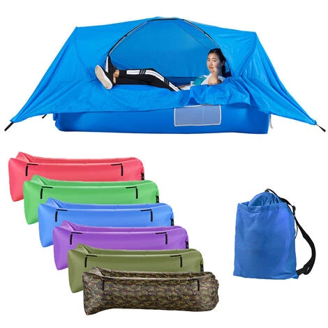 TANCYCO Tente De Lit Gonflable 2 En 1 Canapé Gonflable Avec Auvent Portable Camping En Plein Air Tente De Suspension Lit Pneumatique Pour Sac à Dos Randonnée Arrière-cour (vert Armée) 4 TANCYCO Tente De Lit Gonflable 2 En 1 Canapé Gonflable Avec Auvent Portable Camping En Plein Air Tente De Suspension Lit Pneumatique Pour Sac à Dos Randonnée Arrière-cour (vert Armée) - Image 2